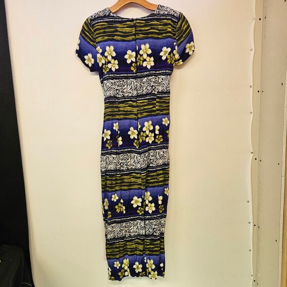 Jessica Howard Hawaiian Floral Wrap Dress Size 6P Maxi Vacation Travel Tropical - Picture 2 of 8